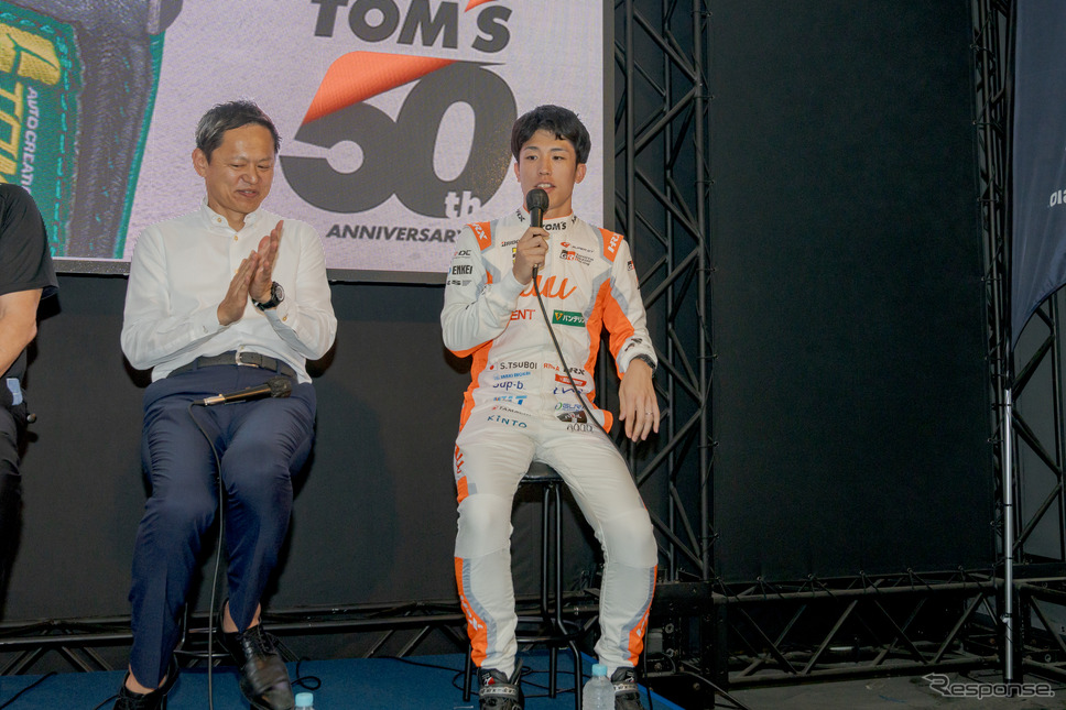 SUPER GT 36号車 ドライバー 坪井翔選手は、先日の優勝を振り返り、このEDIFICEが勝利を呼び込んだかもしれないと語った。《写真撮影 関口敬文》
