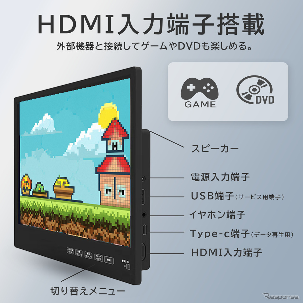 11.6インチ高画質IPSパネル搭載の新型Android TVリアモニター「AN-M011」《画像提供 慶洋エンジニアリング》