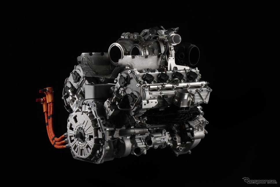 ランボルギーニの新型スーパーカーのV8ツインターボ《photo by Lamborghini》