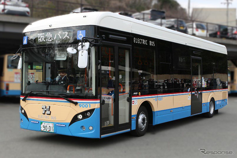 新デザインのEVバス車両《写真提供 阪急バス》