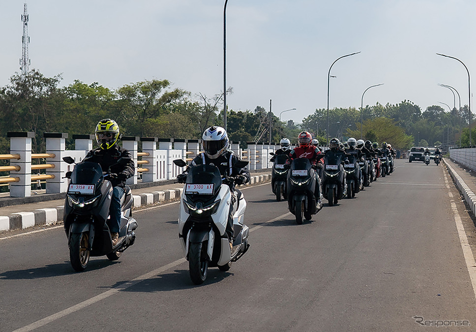 『NMAX “TURBO”』納車引き渡し式に先駆けて7月に開催された試乗会の様子《photo by PT Yamaha Indonesia Motor Mfg. (YIMM)》