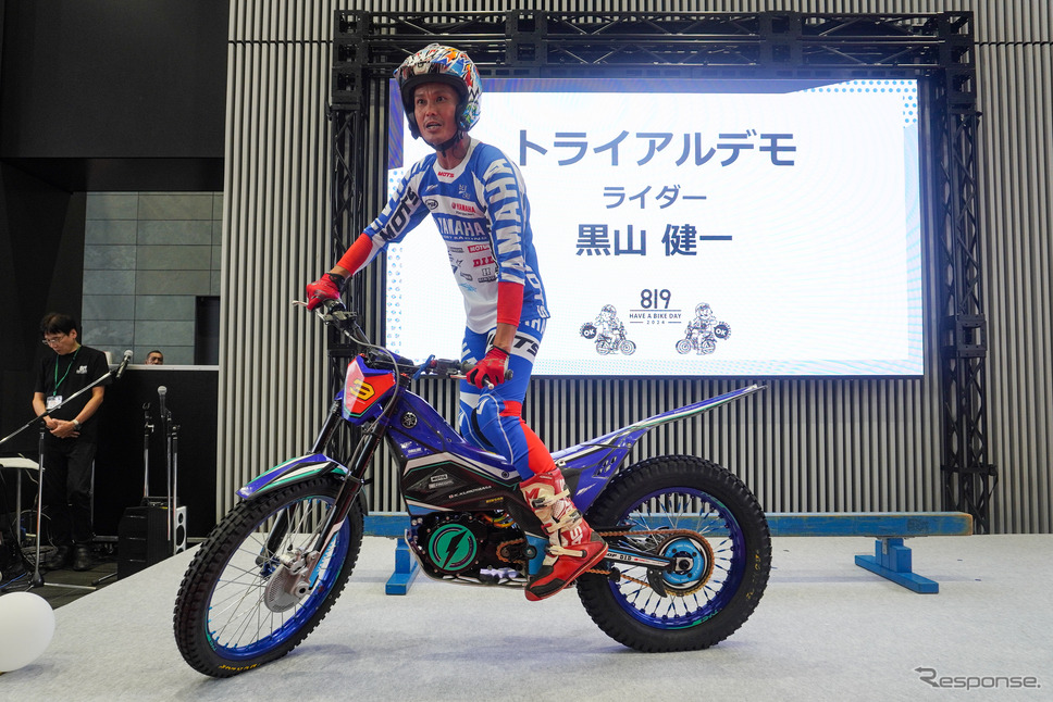 黒山健一選手によるヤマハの電動トライアルバイク「TY-E 2.2」デモンストレーション《写真撮影 宮崎壮人》