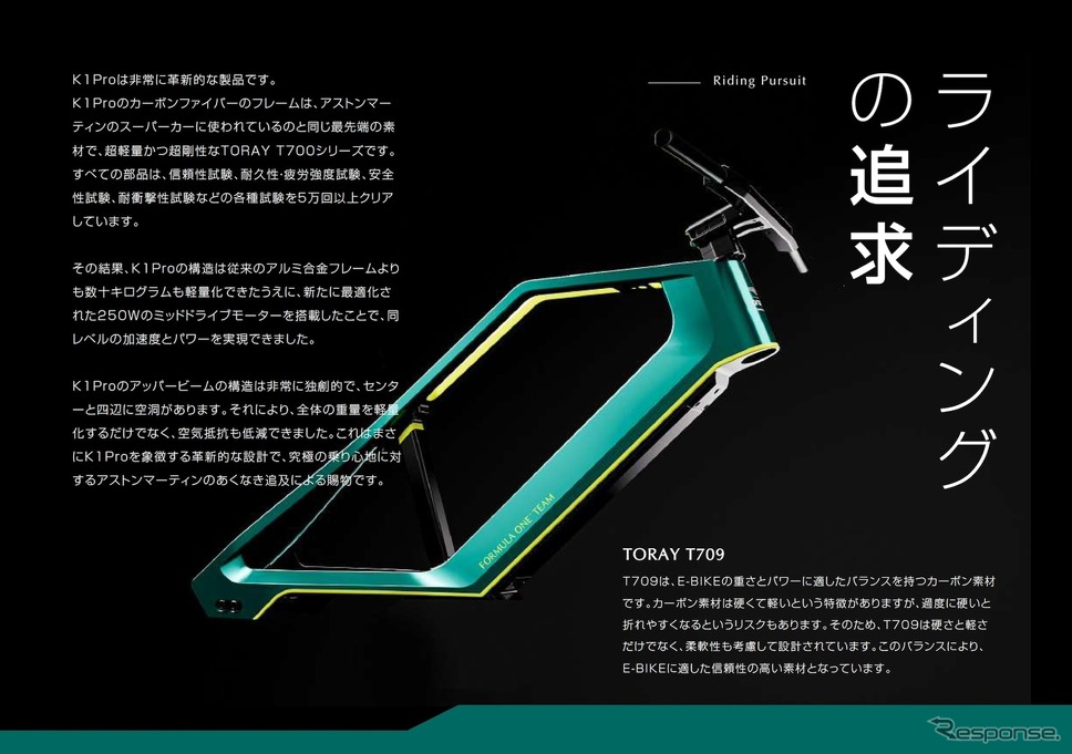 アストンマーティンのE-BIKE『K1 Pro』《画像提供 ボンズコミュニケーション》
