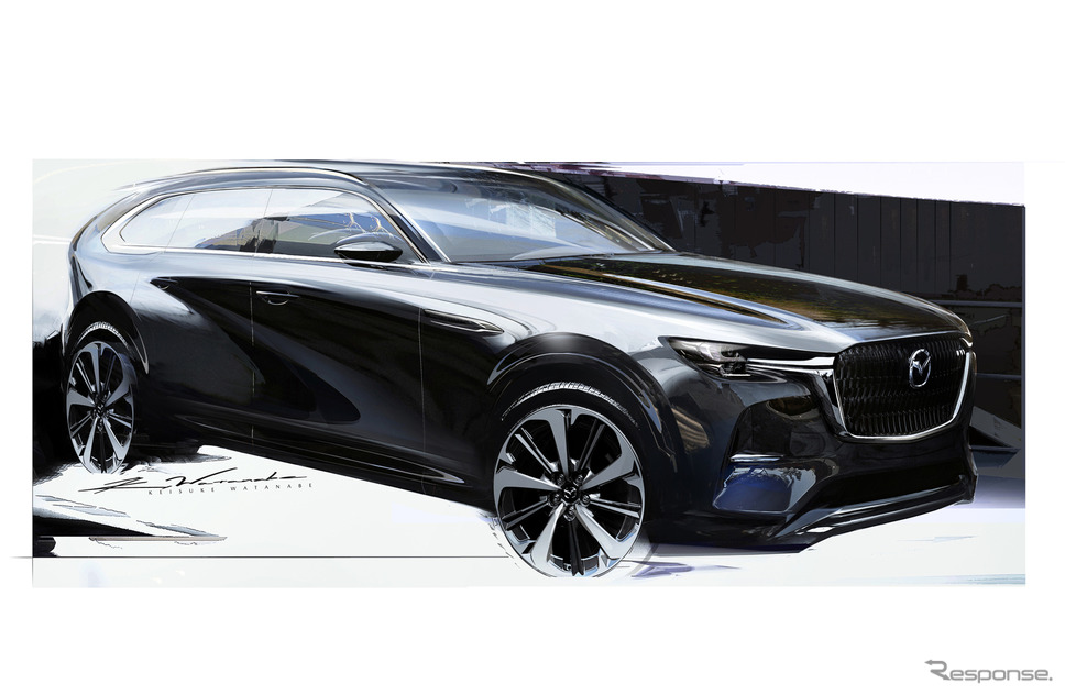 マツダ CX-80 のデザインスケッチ《写真提供 マツダ》