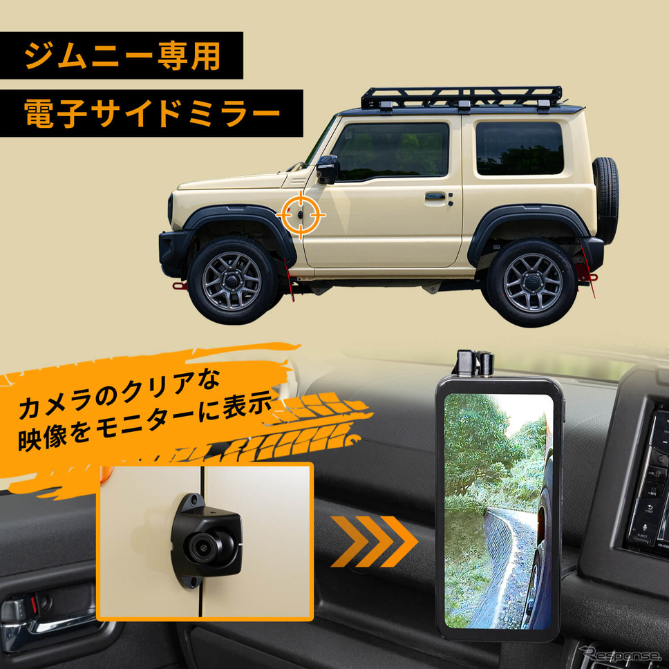 セイワからスズキ・ジムニー/ジムニーシエラ専用のデジタルサイドミラー「RAY18」が新発売《画像提供 セイワ》