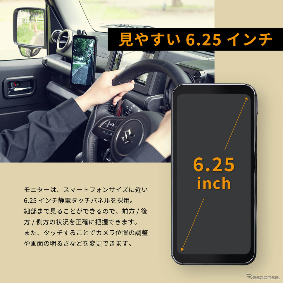 セイワからスズキ・ジムニー/ジムニーシエラ専用のデジタルサイドミラー「RAY18」が新発売《画像提供 セイワ》