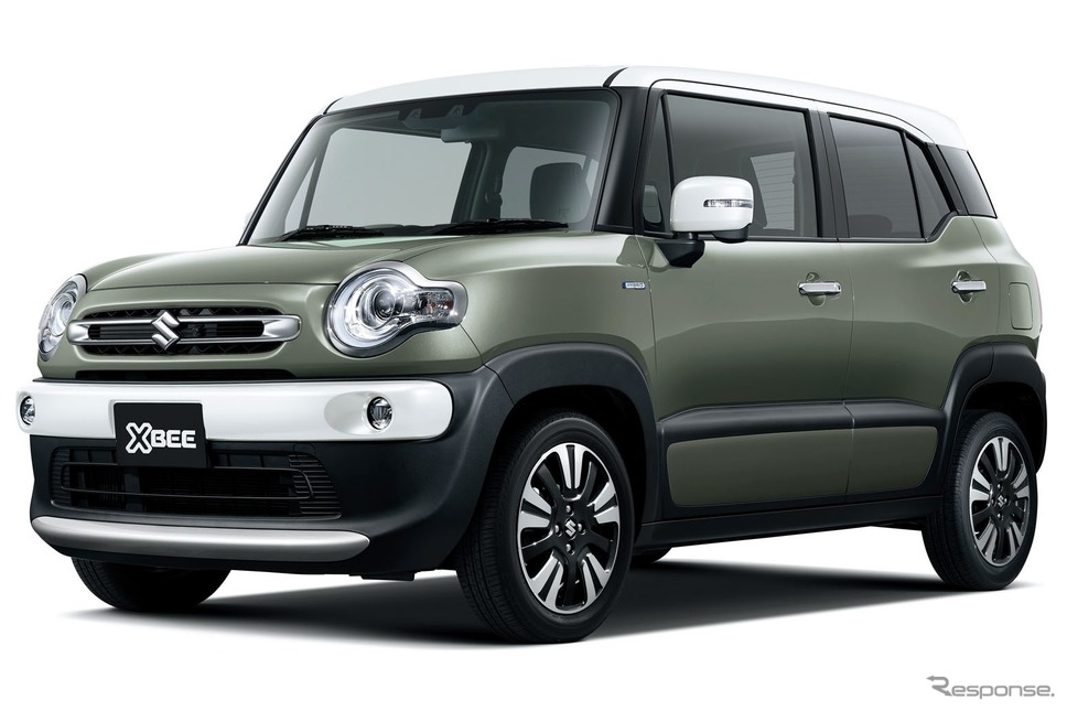 スズキ・クロスビー(TWO TONE):タフカーキパールメタリック×ホワイト2トーンルーフ《写真提供 スズキ》