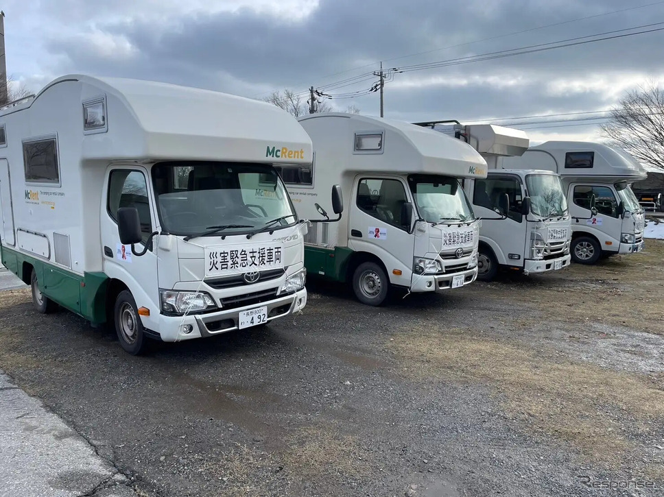 被災地でキャンピングカーが活躍《写真提供 日本RV協会》