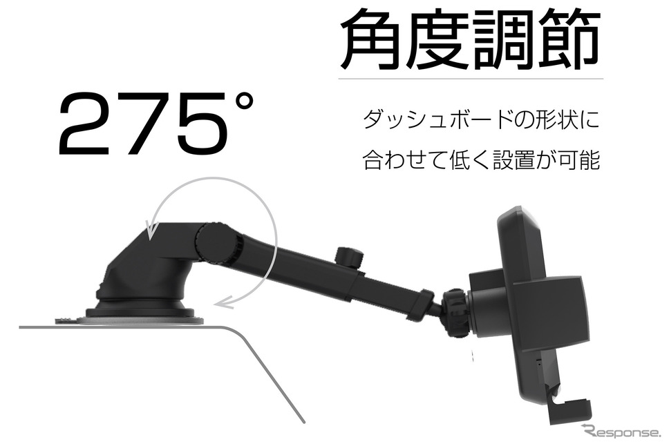 Kashimura・自動開閉式 ワイヤレス充電ホルダー FMトランスミッター付 吸盤取り付け(KW-48)Photo by カシムラ
