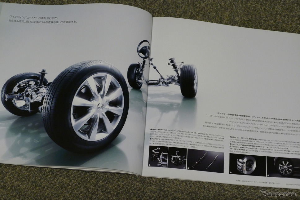 日産スカイライン・クロスオーバー 当時のカタログ《カタログ写真撮影 島崎七生人》