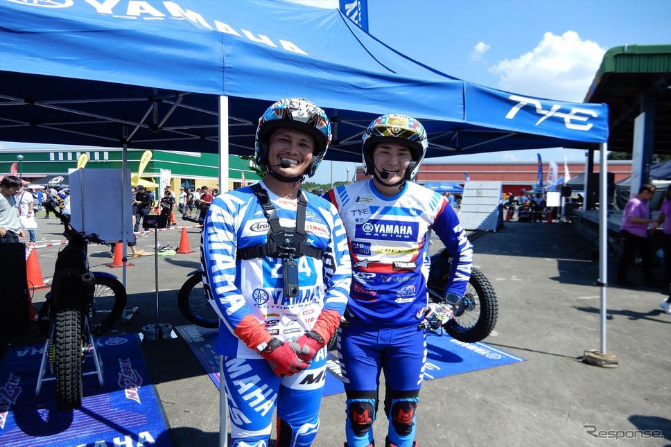 トライアルデモをしてくれた黒山 健一選手(左)と氏川 政哉選手(右)《写真撮影 釜田康佑》