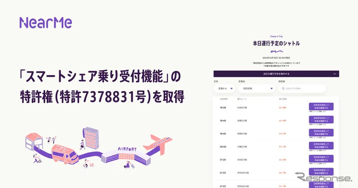 「スマートシェア乗り受付機能」で特許を取得したNearMe《写真:NearMe》