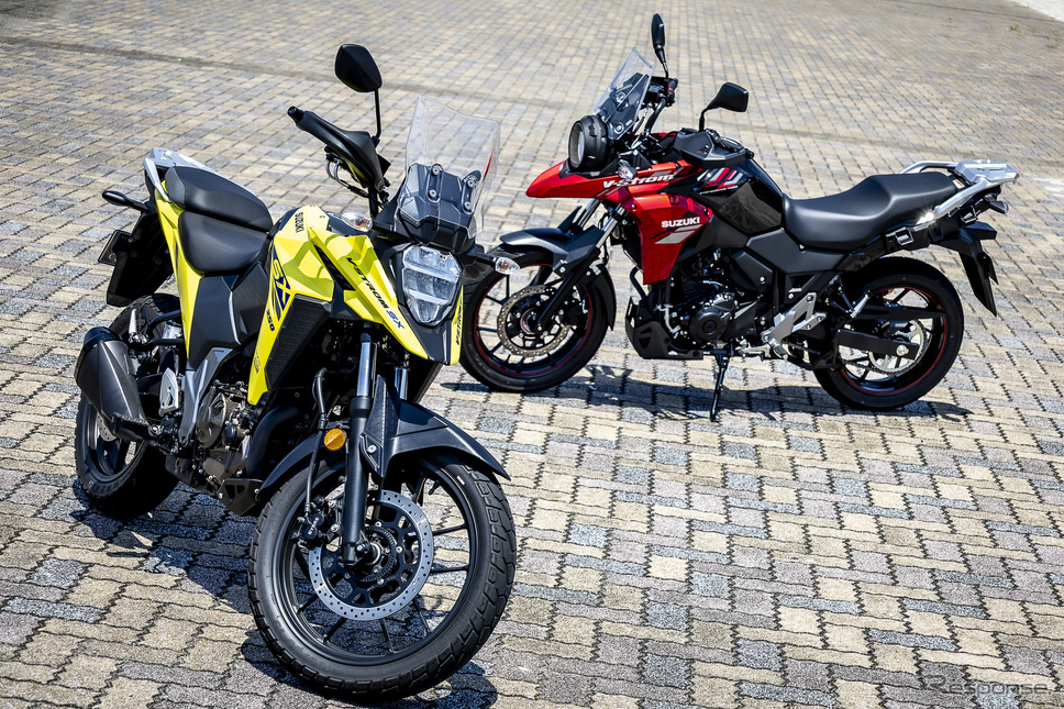 スズキ「Vストローム250SX」（左）と「Vストローム250」（右）《写真撮影 山内潤也》