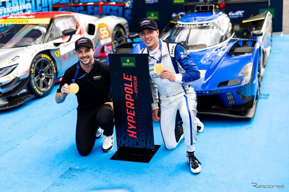 ポールポジションを獲得したキャデラックの、アール・バンバー(左)とアレックス・リン(右)《Photo by FIA-WEC:Photo Joao Filipe / DPPI》