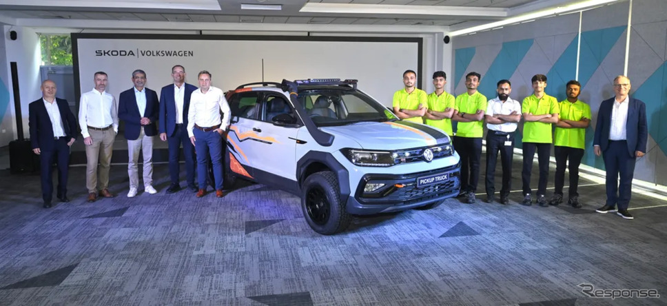 VWの小型SUV『タイグン』をピックアップトラック化したインドの学生プロジェクト《photo by VW》
