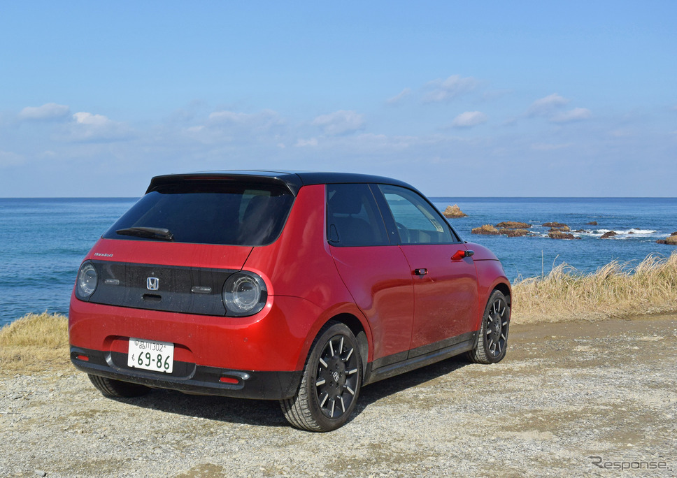 Honda e。島根・益田にて。《写真撮影 井元康一郎》
