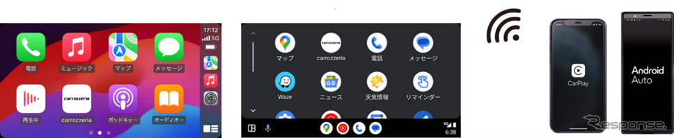 USBケーブルで接続しなくても「Apple CarPlay」「Android Auto」が使用可能《写真提供 パイオニア》