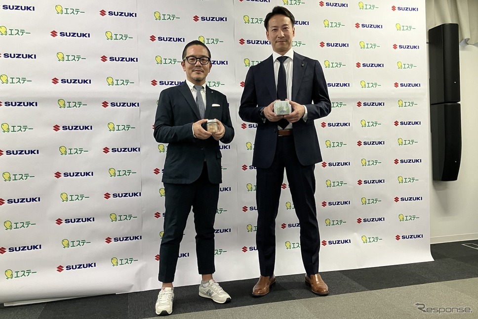 エステーの奥平氏(向かって左)とスズキの瀬尾氏《写真撮影 高木啓》