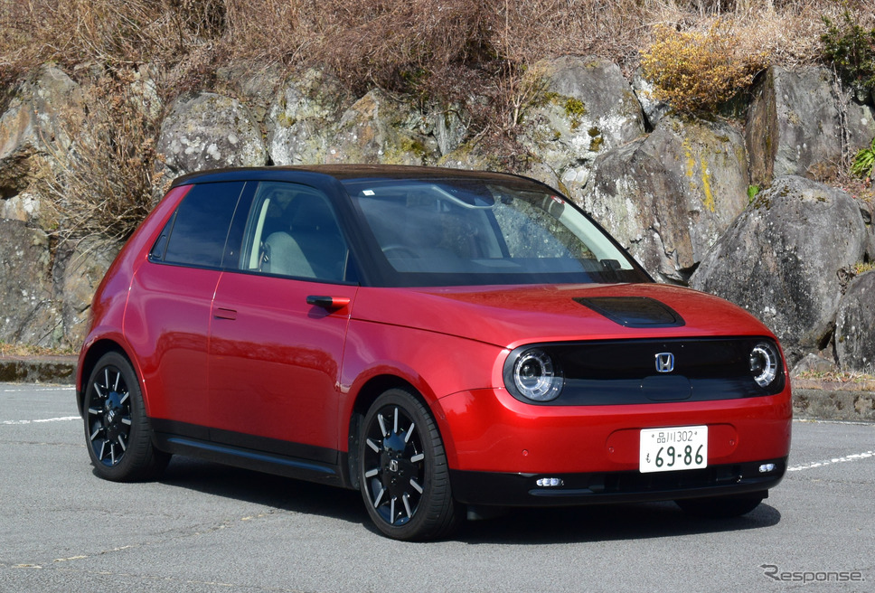 ホンダ「Honda e」のフロントビュー《写真撮影 井元康一郎》