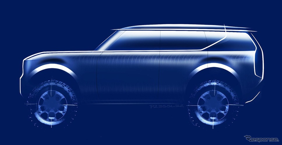フォルクスワーゲングループが米国で復活させるオフロード車ブランド「スカウト」の電動SUVのスケッチ《photo by VW》