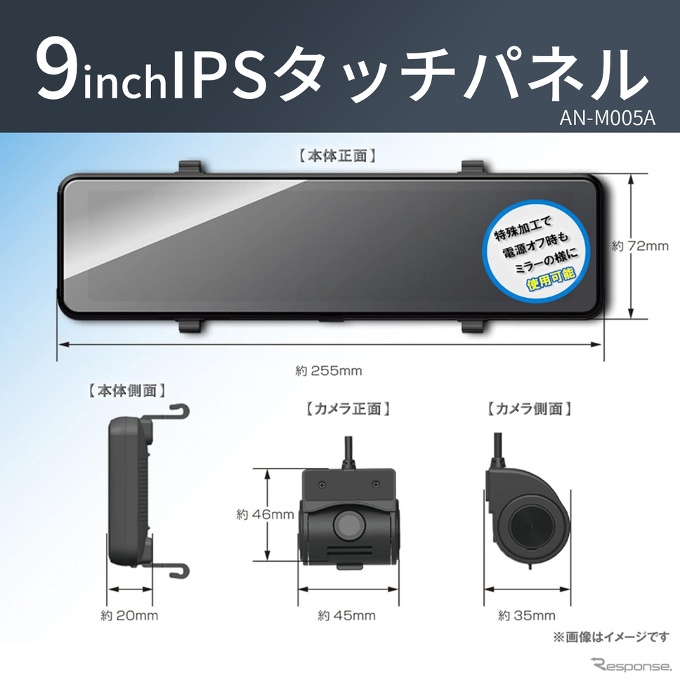 KEIYO デジタルバックミラー「AN-M005A」《画像提供 慶洋エンジニアリング》