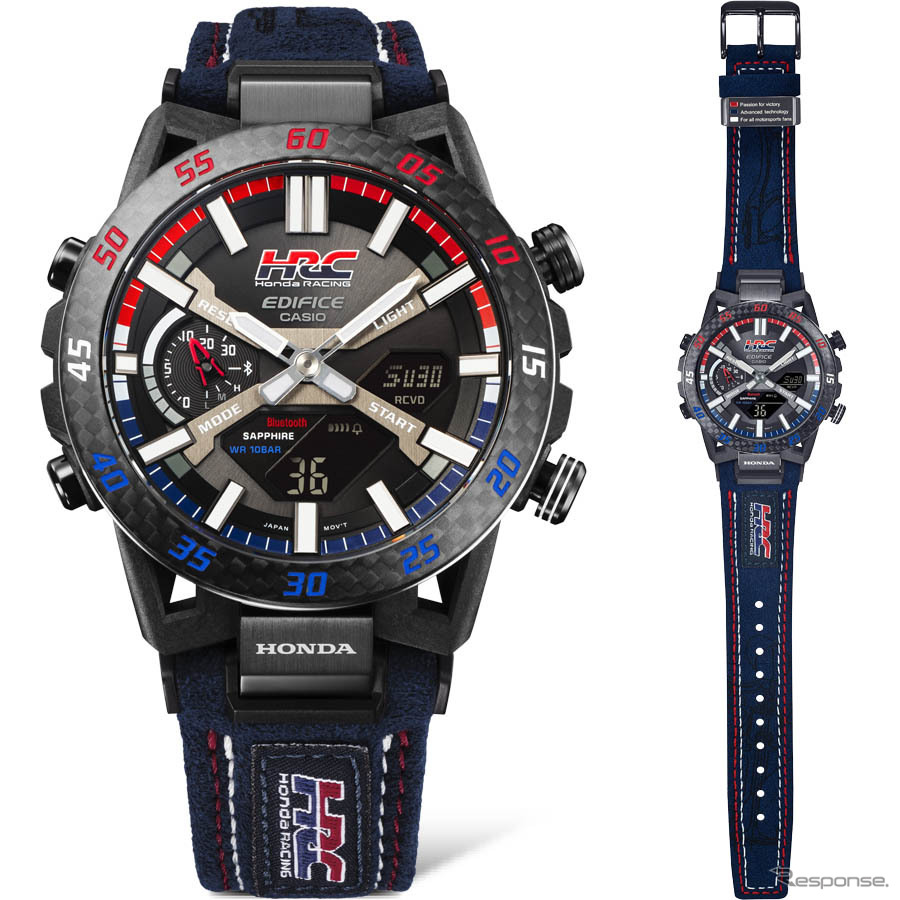 カシオ『EDIFICE』のHRCコラボモデル、 Honda Racing Collaboration Model『ECB-2000HR』《写真提供 カシオ計算機》