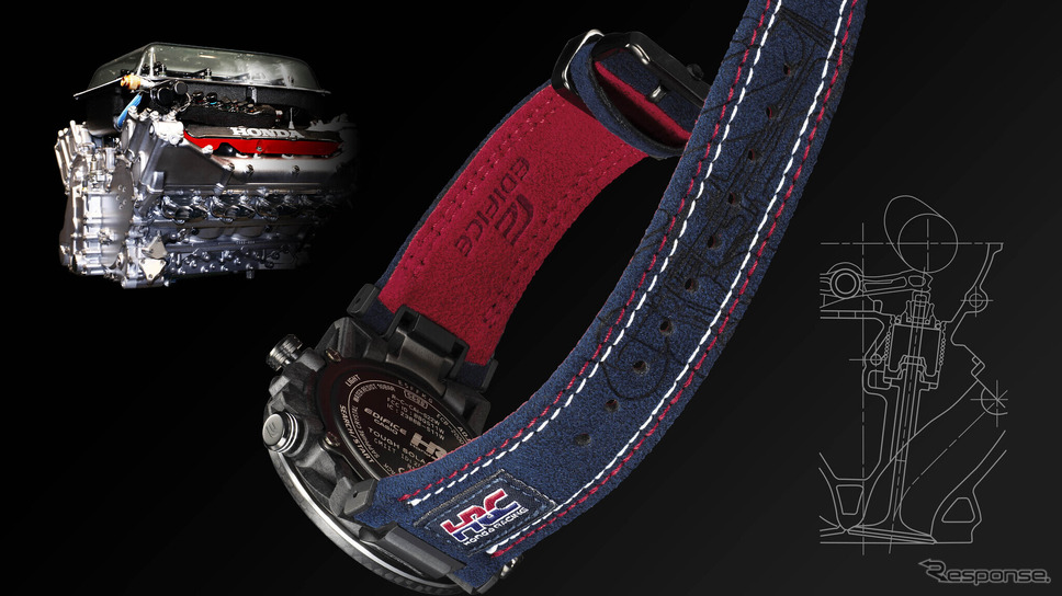 カシオ『EDIFICE』のHRCコラボモデル、 Honda Racing Collaboration Model『ECB-2000HR』《写真提供 カシオ計算機》
