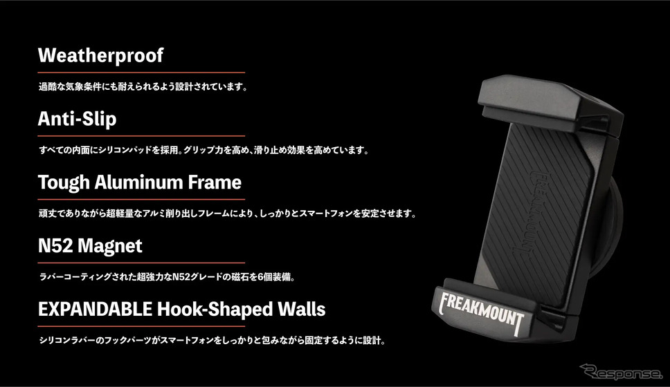 超強力マグネット式バイク用スマホホルダー「FREAKMOUNT2.0」《写真提供 フォーティーントレーディング》