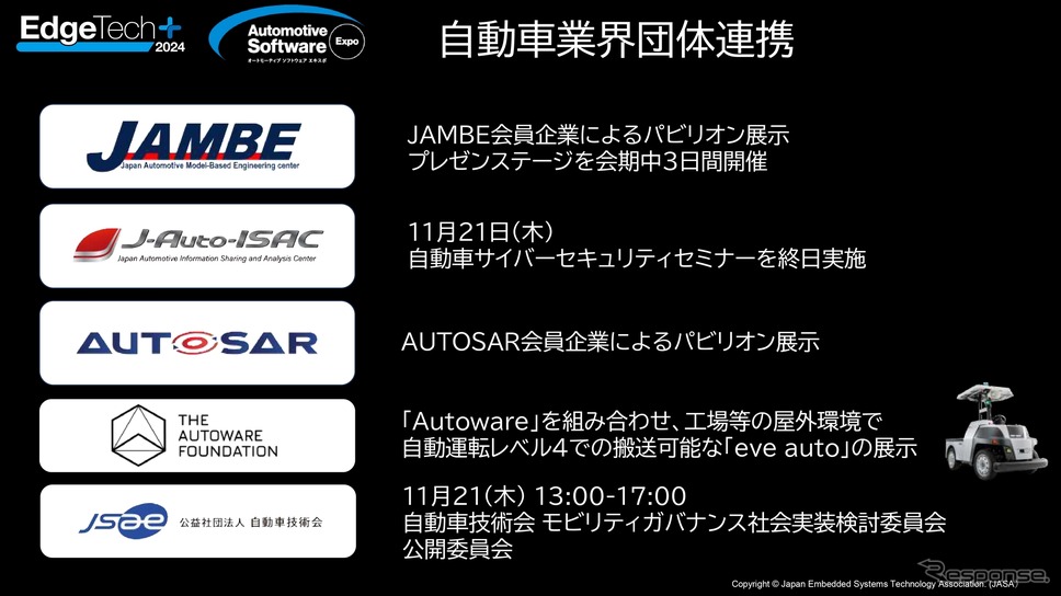 自動車業界団体と連携した展示やセミナーも開催《画像提供 ナノオプト・メディア》