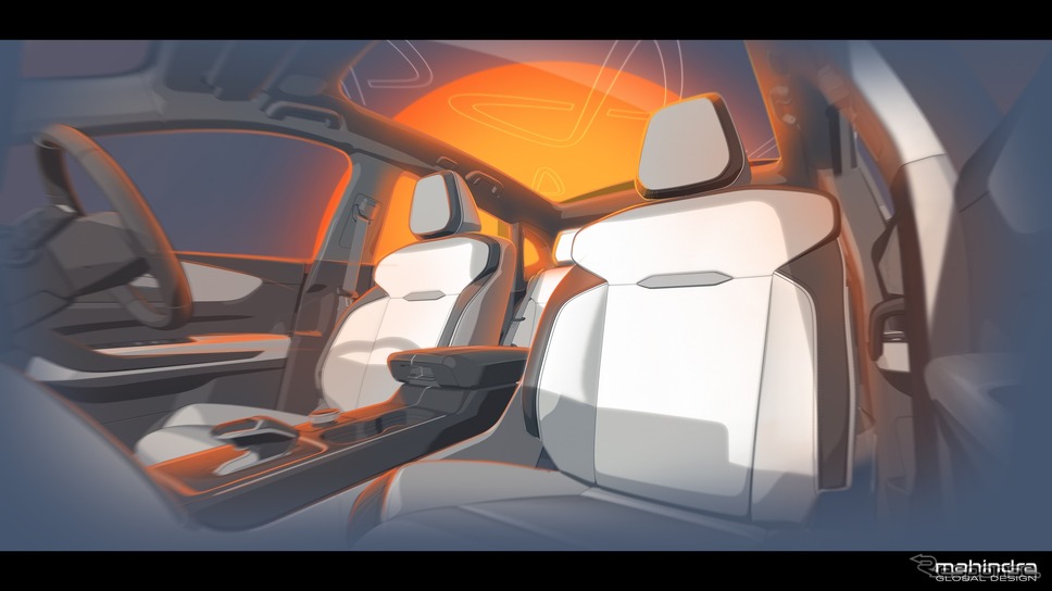 マヒンドラの新型電動SUVのスケッチ《photo by Mahindra》