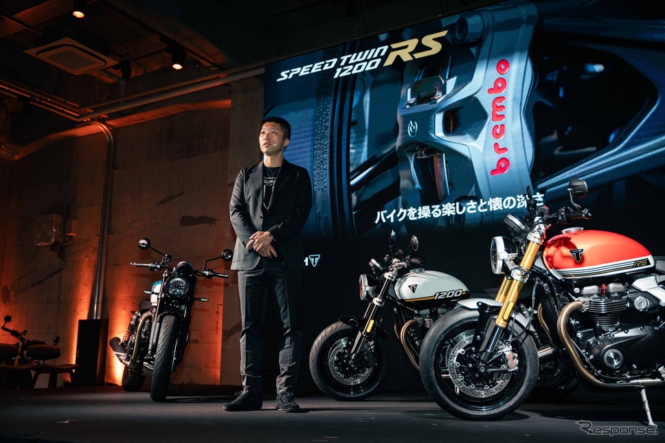 新型スピードツインのプレス向け発表会の様子《写真提供 トライアンフモーターサイクルズジャパン》