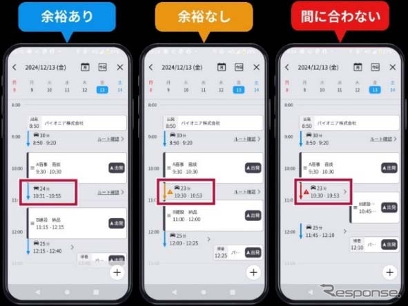 移動時間まで考慮した訪問スケジュールを自動作成《写真提供 パイオニア》