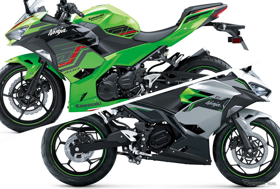 カワサキ『Ninja 400』(上)と電動版の『Ninja e-1』(下)《写真提供 カワサキ》