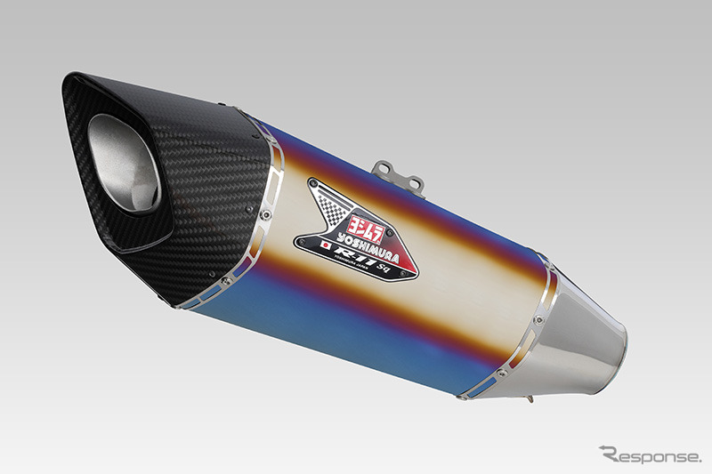 Slip-On R-11Sq R サイクロン 2本出し EXPORT SPEC 政府認証:STBチタンブルーカバー《写真提供 ヨシムラジャパン》