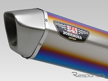 Slip-On HEPTA FORCE サイクロン 2本出し EXPORT SPEC 政府認証:STBSチタンブルーカバー/ステンレスエンド《写真提供 ヨシムラジャパン》