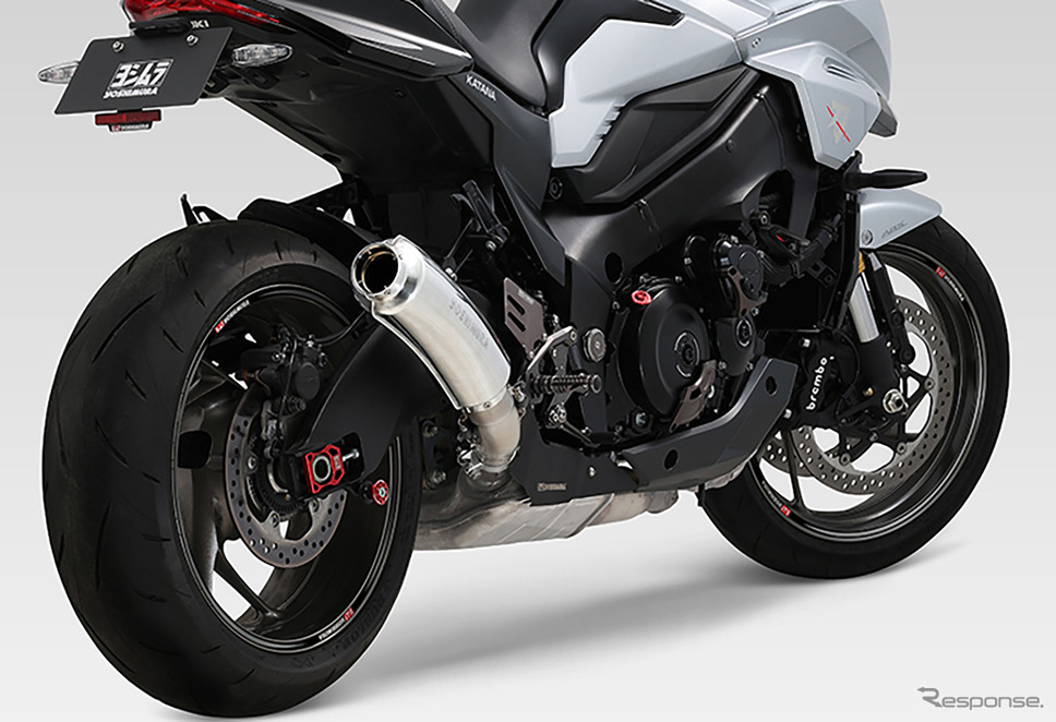 スズキ・KATANA用・チタン Slip-On B-77 サイクロン 政府認証 (ヒートガード付属)《写真提供 ヨシムラジャパン》