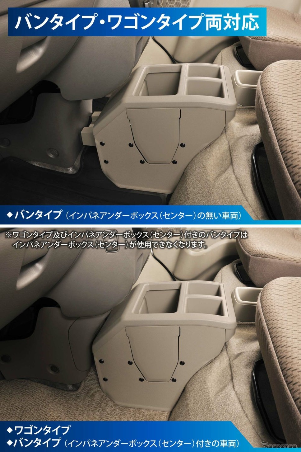 『エブリイ』系列車の車内に調和する、カーメイトのコンソールボックス《写真提供 カーメイト》