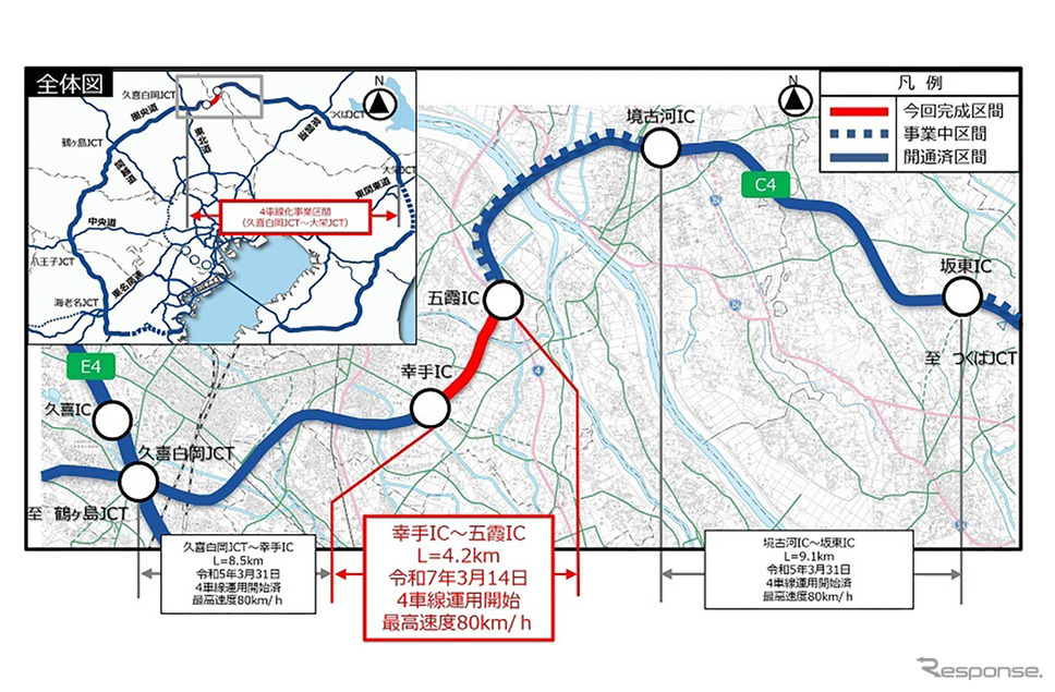 圏央道の埼玉県区間の4車線化が完了。3月14日から運用が開始される《写真提供 東日本高速道路》