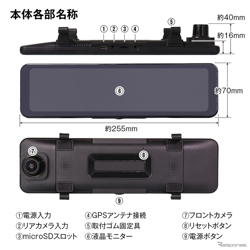 コンパクトカー・Kカー向け、コスパ抜群のドラレコ機能付きデジタルインナーミラーを発売、MAXWIN《画像提供 昌騰》