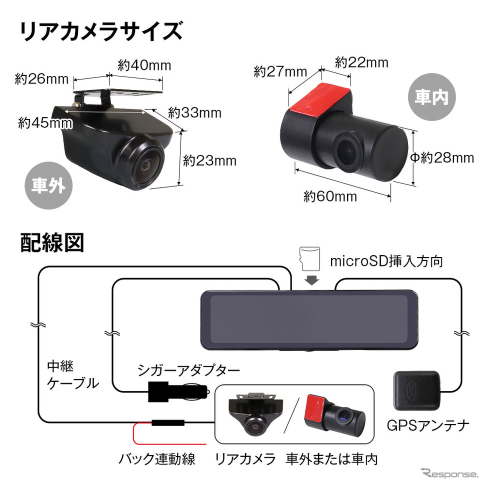 コンパクトカー・Kカー向け、コスパ抜群のドラレコ機能付きデジタルインナーミラーを発売、MAXWIN《画像提供 昌騰》