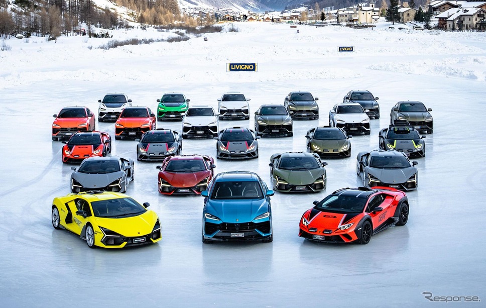 ランボルギーニの雪上ドライビングアカデミー「アカデミア・ネーヴェ」の10周年記念イベント《photo by Lamborghini》