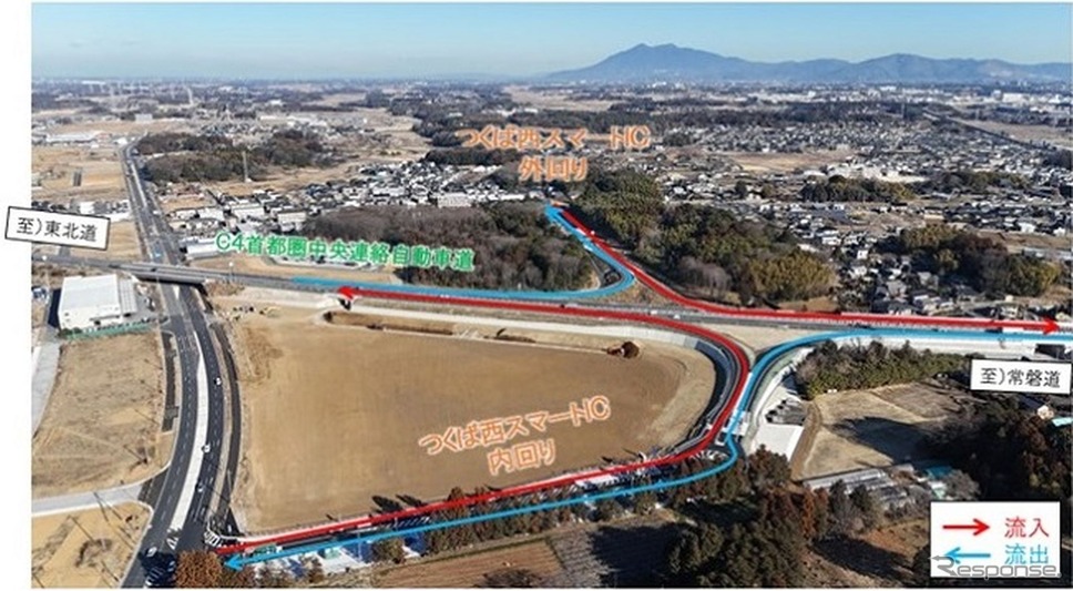 圏央道につくば西スマートインターチェンジ(IC)が3月23日15時に開通《写真提供 NEXCO東日本》