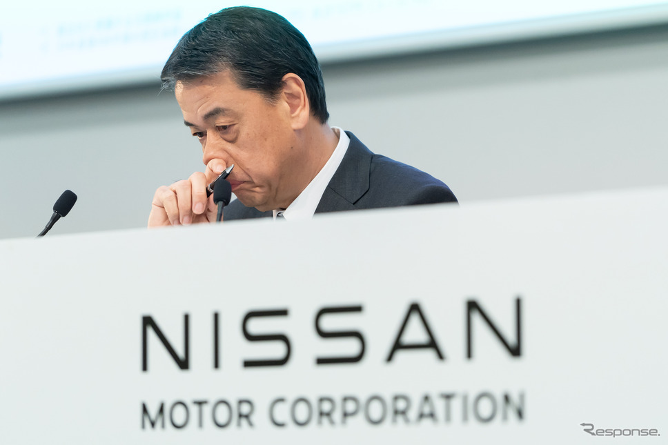 日産の内田誠社長(2月13日の会見)《Photo by Tomohiro Ohsumi/Getty Images News/ゲッティイメージズ》