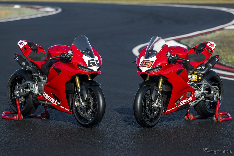ドゥカティのMotoGPファクトリーライダーであるフランチェスコ・バニャイヤとマルク・マルケスの練習機。《写真提供 ドゥカティ》