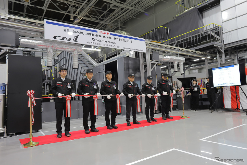 二輪車業界初のカーボンニュートラル塗装ライン「CN1」をラインオフ《写真提供 ヤマハ発動機》