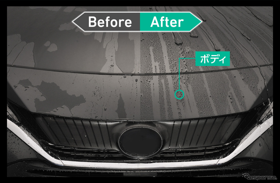 左:未施工、右:本製品を施工済み《写真提供 カーメイト》