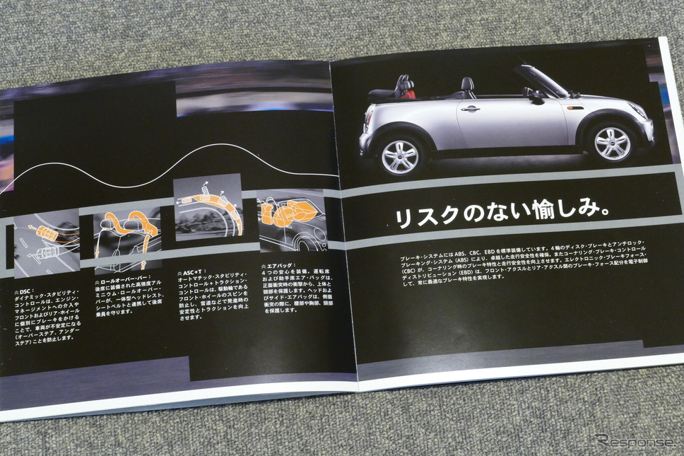 MINIコンバーチブル(R52)当時のカタログ《カタログ写真撮影 島崎七生人》