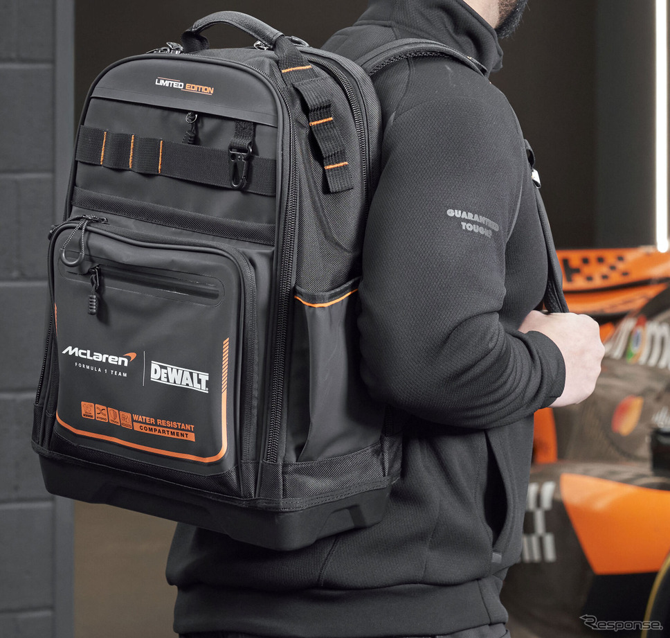 DEWALT×McLaren F1チーム バックパック《写真提供 スタンレー ブラック・アンド・デッカー》