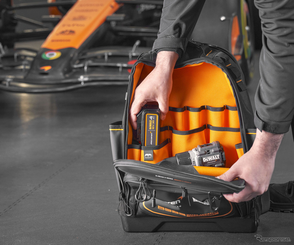 DEWALT×McLaren F1チーム バックパック《写真提供 スタンレー ブラック・アンド・デッカー》