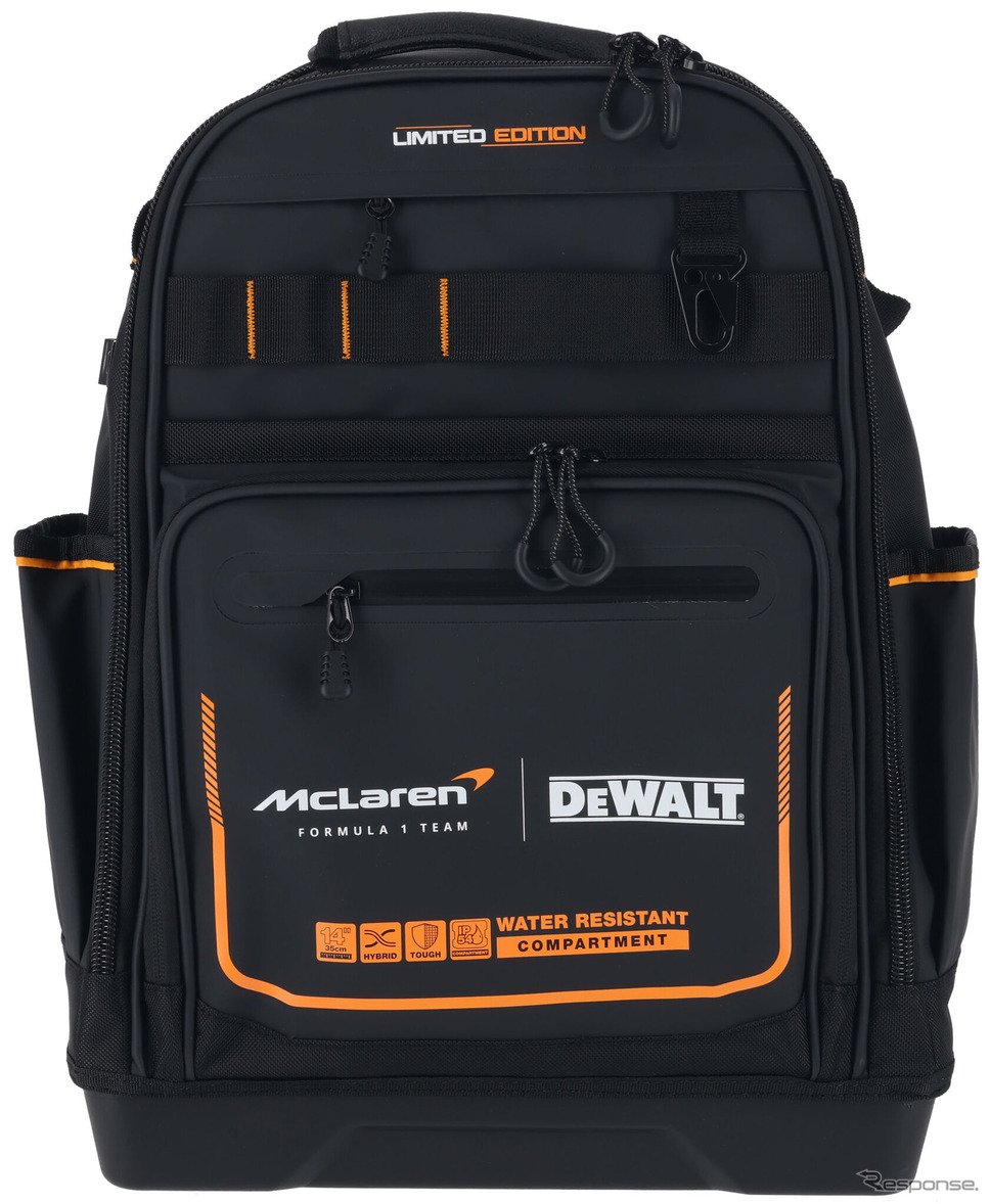 DEWALT×McLaren F1チーム バックパック《写真提供 スタンレー ブラック・アンド・デッカー》